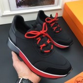 Replica Hermes Men Black Miles Sneakers Shoes RS203214