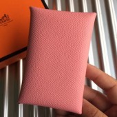 Best Hermes Pink Epsom Calvi Card Holder Bag RS25717