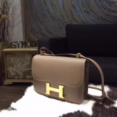 Best Imitation Hermes Constance 23cm Epsom Calfskin Original Leather Handstitched Gold Hardware, Etoupe CK18 RS02102