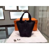 Copy Hermes Picotin 18cm Togo Palladium Hardware Machine Stitched, Black RS03485