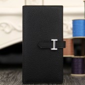 Hermes Bearn Gusset Wallet In Black Epsom Leather RS02807