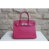 Hermes Birkin 25cm Lizard Skin Original Leather Bag Handstitched Silver Hardware, Fuschia Pink 5J RS01696