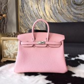 Hermes Birkin 25cm Taurillon Clemence Bag Handstitched Gold/Palladium Hardware, Rose Sakura 3Q RS21104