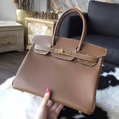 Hermes Birkin 30cm Epsom Calfskin Bag Handstitched Gold Hardware, Alezan 3G RS14840