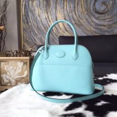 Hermes Bolide 27cm Epsom Calfskin Leather Bag Palladium Hardware Handstitched, Blue Atoll 3P RS17820