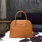 Hermes Bolide 27cm Epsom Calfskin Leather Bag Palladium Hardware Handstitched, Gold CK37 RS08932