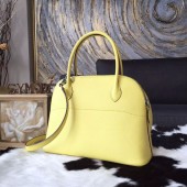 Hermes Bolide 27cm Epsom Calfskin Leather Bag Palladium Hardware Handstitched, Jaune Poussin 1Z RS20719