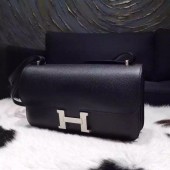 Hermes Constance Elan 23cm Epsom Calfskin Handstitched Palladium Hardware, Black RS20514