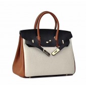 Hermes Horseshoe Birkin Tri-Color 30cm Epsom Calfskin Handstitched, Blue Atoll 3P, Rose Confetti 1Q, Soufre C9 RS16973