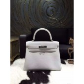 Hermes Kelly 28cm Togo Calfskin Bag Handstitched Palladium Hardware, Blanc White RS19203