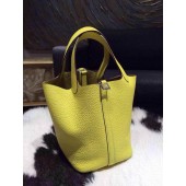 Hermes Picotin Lock Bag 18cm/22cm Taurillon Clemence Palladium Hardware Hand Stitched, Soleil 9H RS01111