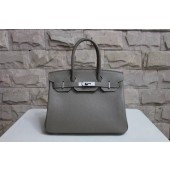 Replica Hermes Horseshoe Birkin 40cm Togo Calfskin Original Leather Bag Handstitched Silver Hardware, Chocolat CK47 RS04370