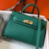 Fake Hermes Kelly Mini II Bag In Original leather 20cm Golden Hardware Bule Bag RS26216