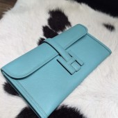 Replica High Quality Hermes Jige Elan Clutch 29cm Epsom Calfskin Handstitched, Blue Atoll 3P RS03978