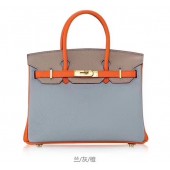 Top Hermes Horseshoe Birkin 30cm Epsom Calfskin Bag Handstitched, Mango 9Z/Rose Tyrien E5/Crocus 9W RS00333